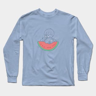 Cute Watermelon Fruit Boy Long Sleeve T-Shirt